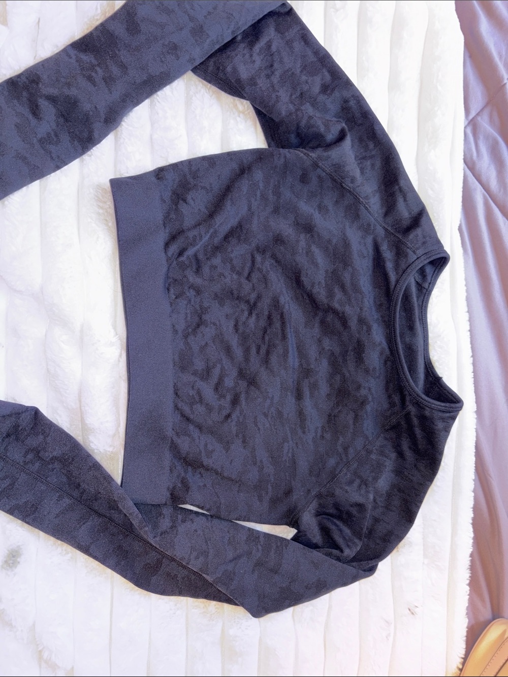 Cropped Black Patterned Women's Sweatshirt